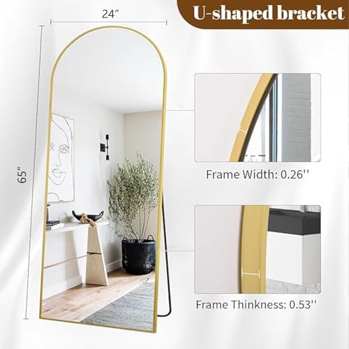 Koonmi 65x24 Arched Gold Full Length Mirror