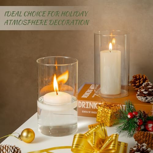 12pcs Clear Glass Cylinder Vases for Centerpieces
