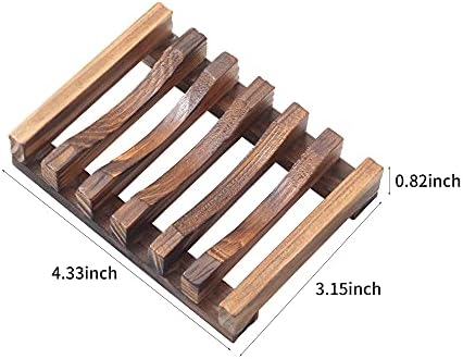 Vowupt Wooden Soap Dish Set of 2 for Bathroom