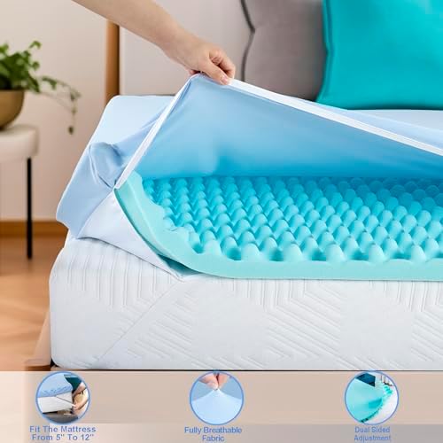 BreezeRest Cooling Gel Memory Foam Mattress Topper Twin XL