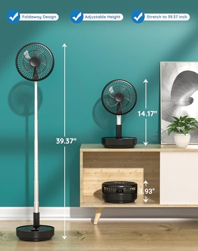 Primevolve Portable Oscillating Fan with USB and Remote 77 Inch Black