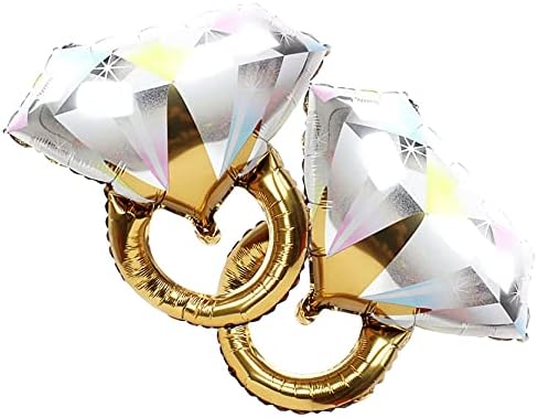 2pcs Diamond Ring Aluminum Balloons for Wedding Parties