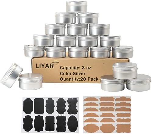 3 oz Aluminum Tin Cans 20 Pack with Lids and Labels