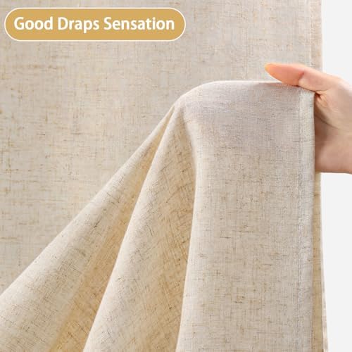 Awellife Linen Shower Curtain Set 72x72 Inch