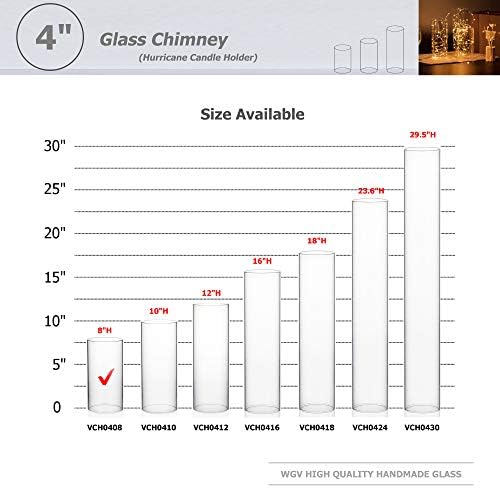 WGVI Hurricane Candle Holder Sleeve Clear Glass 4x8