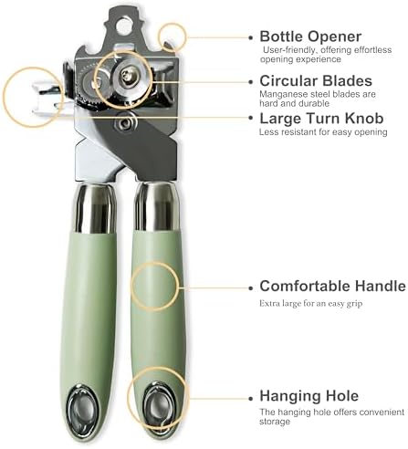 LunaCozy Manual Can Opener with Large Knob Handle