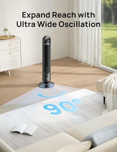 Dreo Tower Fan for Bedroom with 4 Speeds and 3 Modes