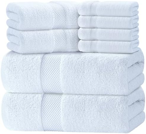 White Classic Luxury White Towel Set of 8
