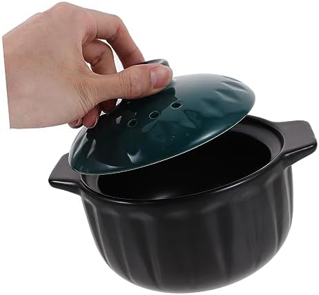 GRIRIW 1pc Ceramic Stew Pot with Lid