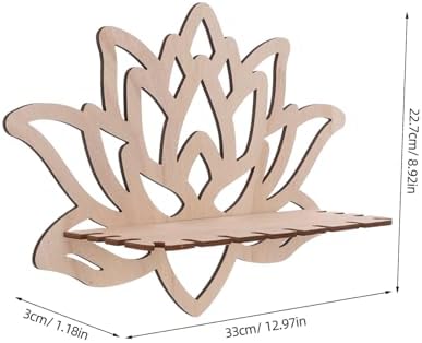 Luxshiny Hollow Pattern Lotus Candle Holder Wall Decor Floating Shelf
