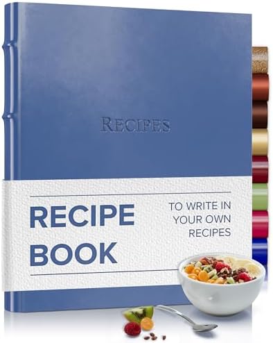 Gallery Leather Recipe Book - 3 Ring Binder with Plastic Sleeves