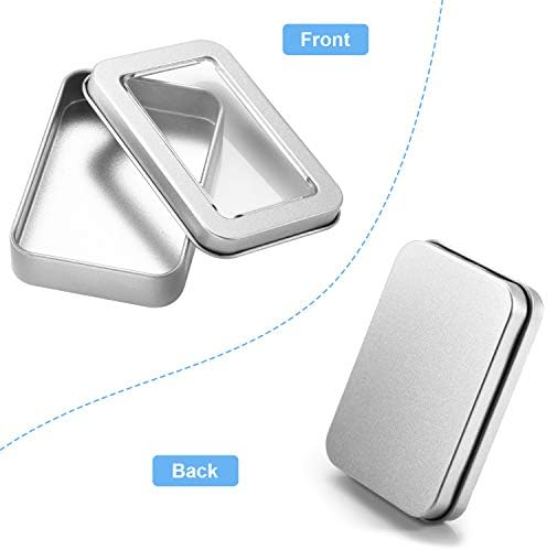 24 Piece Clear Top Tin Box Set with Lids - Silver