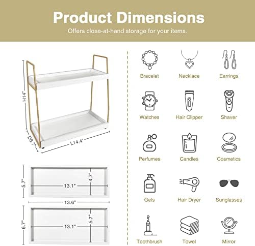 Forbena 2 Tier Bathroom Organizer Countertop Shelf