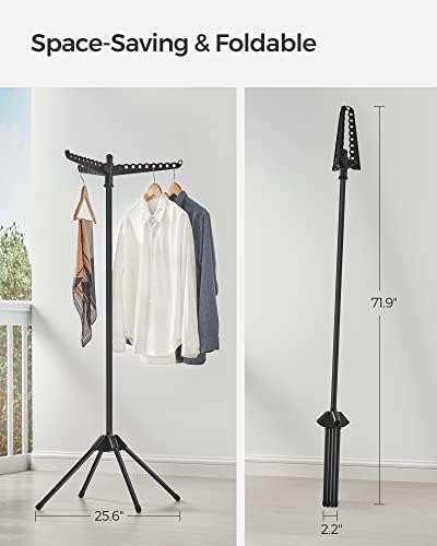 SONGMICS 59 Inch Folding Laundry Drying Rack with 3 Rotatable Arms