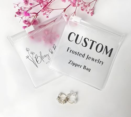Custom Frosted Jewelry Zipper Bags with Logo