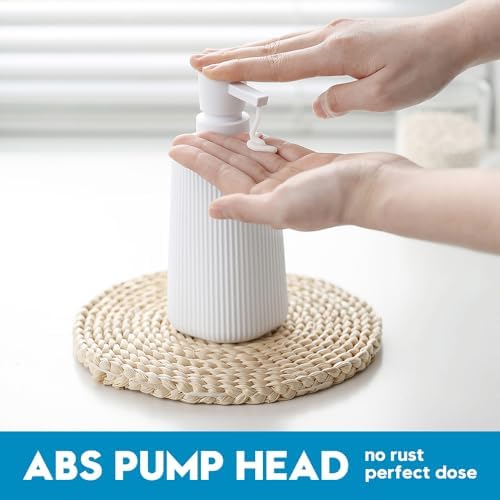 Modern Farmhouse Striped Soap Dispenser with Pump