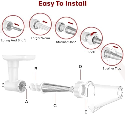 Cofun Fruit Veg Strainer for Kitchenaid Mixer