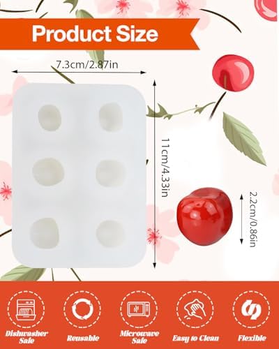 6 Cavity Cherry Silicone Mold for Candy Making