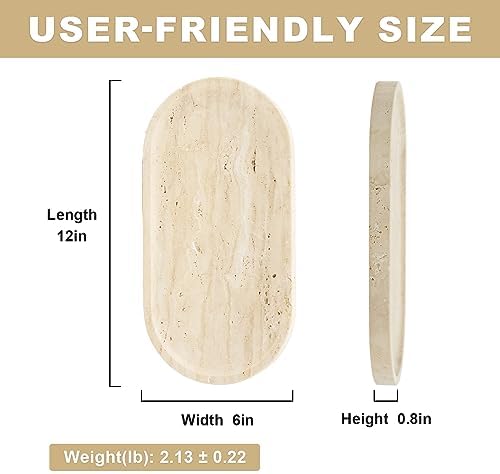 Koville Italian Travertine Vanity Tray 12x6