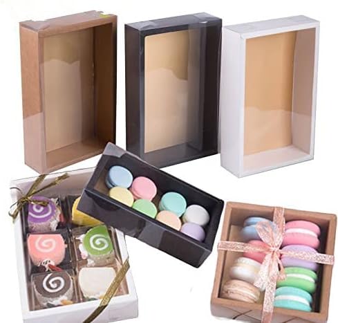 10Pcs Kraft Gift Box with Clear PVC Window
