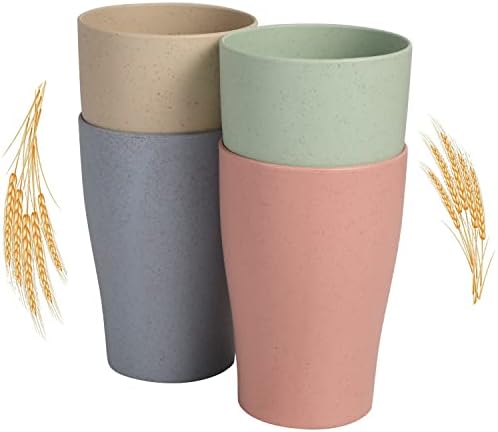 WANBY 8 Pcs Wheat Straw Drinking Cups Set