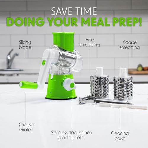WOODYBITES Cheese Grater Rotary - Multi Function Kitchen Tool