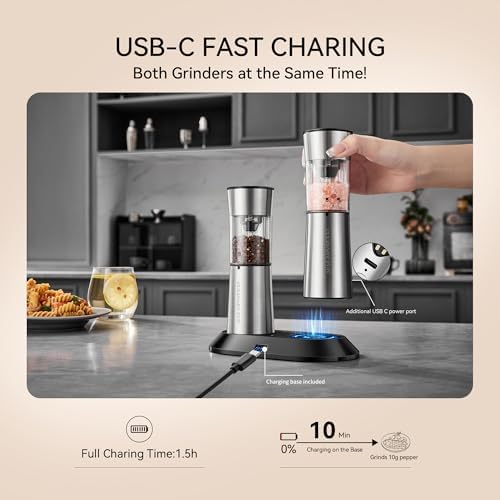 Gravity Electric Salt and Pepper Grinder Set