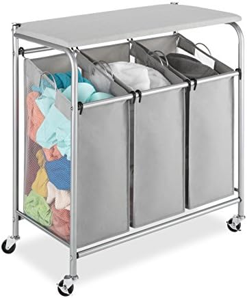 Whitmor 3 Section Laundry Sorter with Folding Station