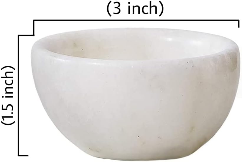 Serene Spaces Living Set of 2 Small White Natural Marble Bowls