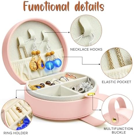 Personalized Leather Jewelry Box with Name and Birth Flower for Women