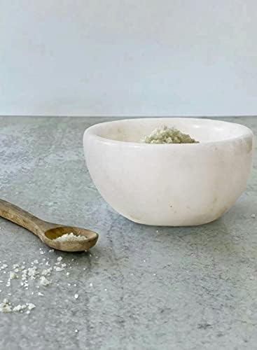 Serene Spaces Living Set of 2 Small White Natural Marble Bowls