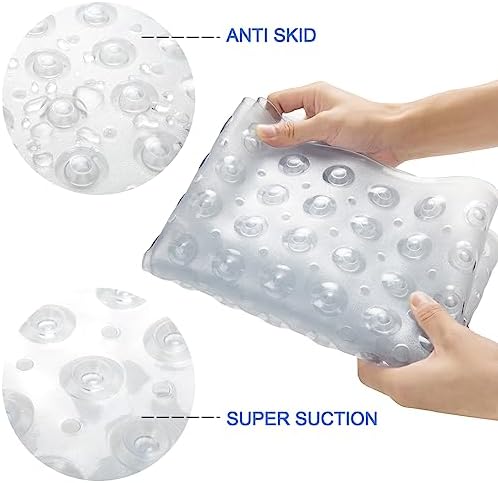 AmazerBath Bath Tub Mat - Non Slip with Suction Cups and Drain Holes