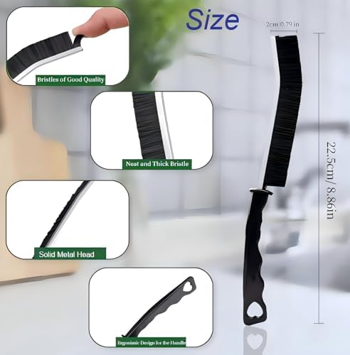 POPGIO Crevice Cleaning Brush Set 2 Pcs for Kitchen and Bathroom Use