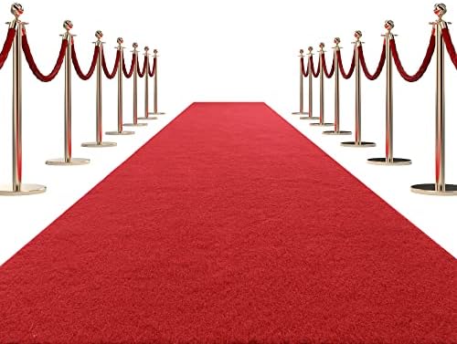 HOMBYS Extra Thick Red Carpet Runner 3x10 ft