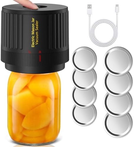 OXLIMKEE Electric Mason Jar Vacuum Sealer Kit - Black