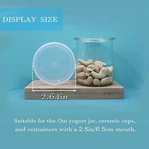 Clear Plastic Yogurt Jar Lids - 28 Pack for Oui Jars