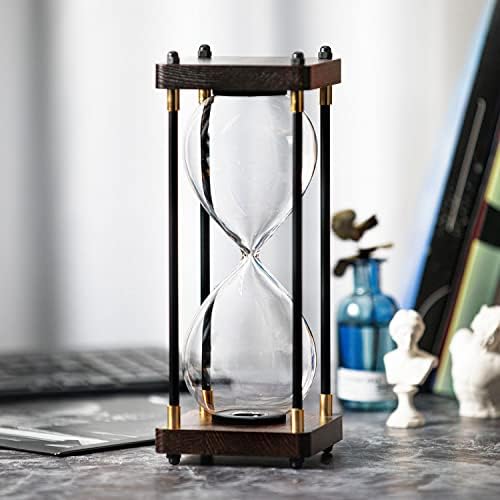 Fillable Hourglass Timer with Black Wooden Frame