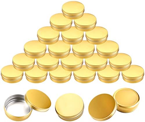 Foraineam 24-Piece 4 Oz Golden Aluminum Storage Tins