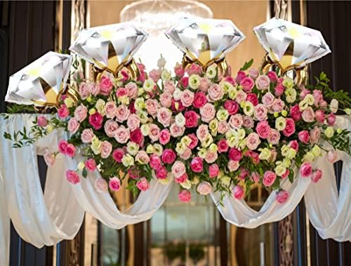 2pcs Diamond Ring Aluminum Balloons for Wedding Parties