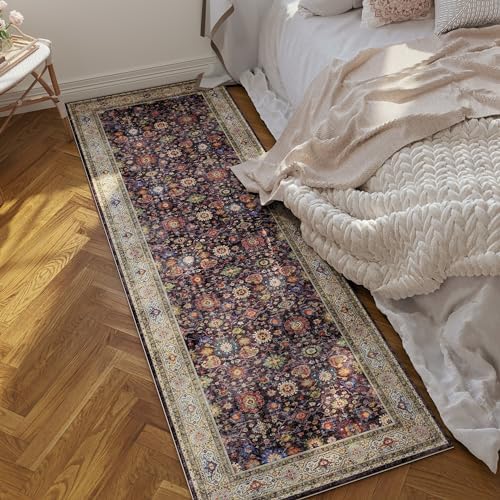 Dark Espresso Runner Rug for Hallway Kitchen Non Slip 26x8