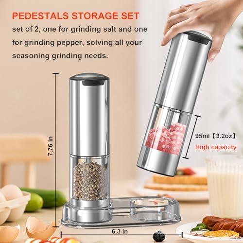 Rechargeable Salt Pepper Grinder Set With LED Light