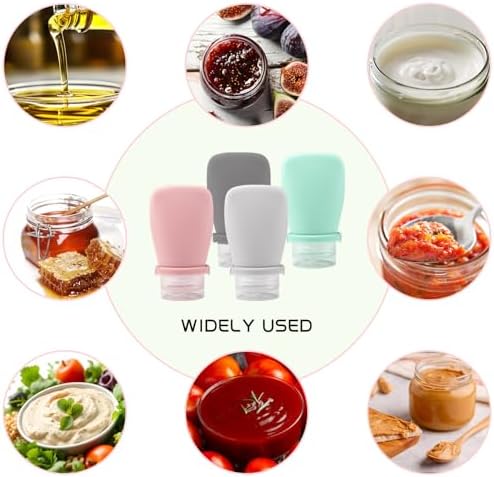 4Pcs Squeeze Salad Dressing Bottles with Bandage and Leakproof Storage
