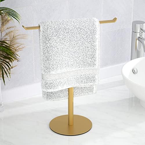 Gold Hand Towel Stand T-Shape Holder for Bathroom and Kitchen