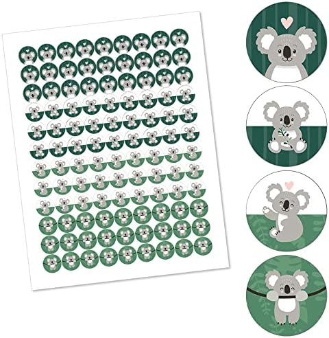 Big Dot of Happiness Koala Cutie Round Candy Stickers