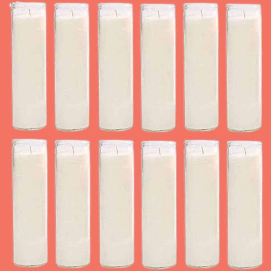 Brilux Glass Assorted Religious Candles White Case of 12