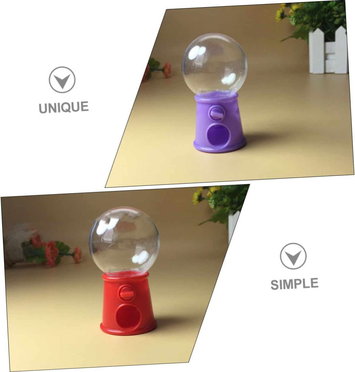 Unomor 6Pcs Mini Gumball Machine Candy Dispenser