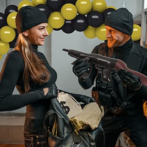 Zhanmai 6 Pcs Inflatable Gun Props Money Bag Set