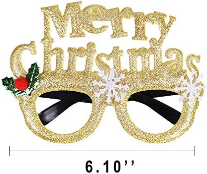 Max Fun 12Pcs Christmas Glitter Party Glasses Frames