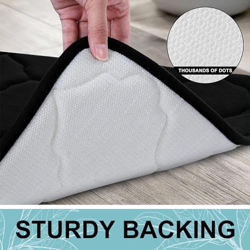 OLANLY Memory Foam Bath Mat Rug 24x16 Black