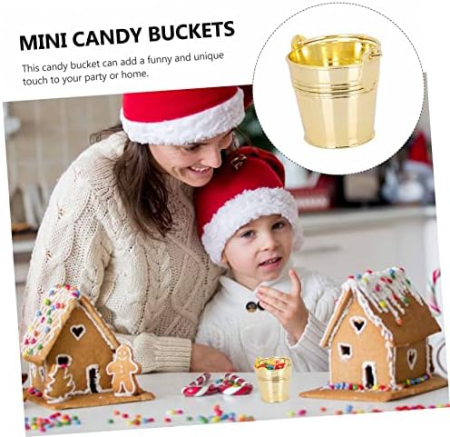 Unomor 10pcs Mini Snack Buckets Wedding Candy Boxes with Handle Party Supplies